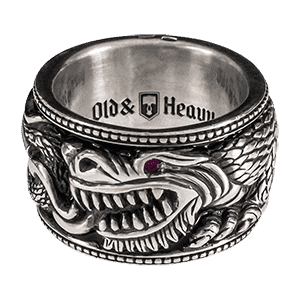 Мужское серебряное кольцо Beast с драконом