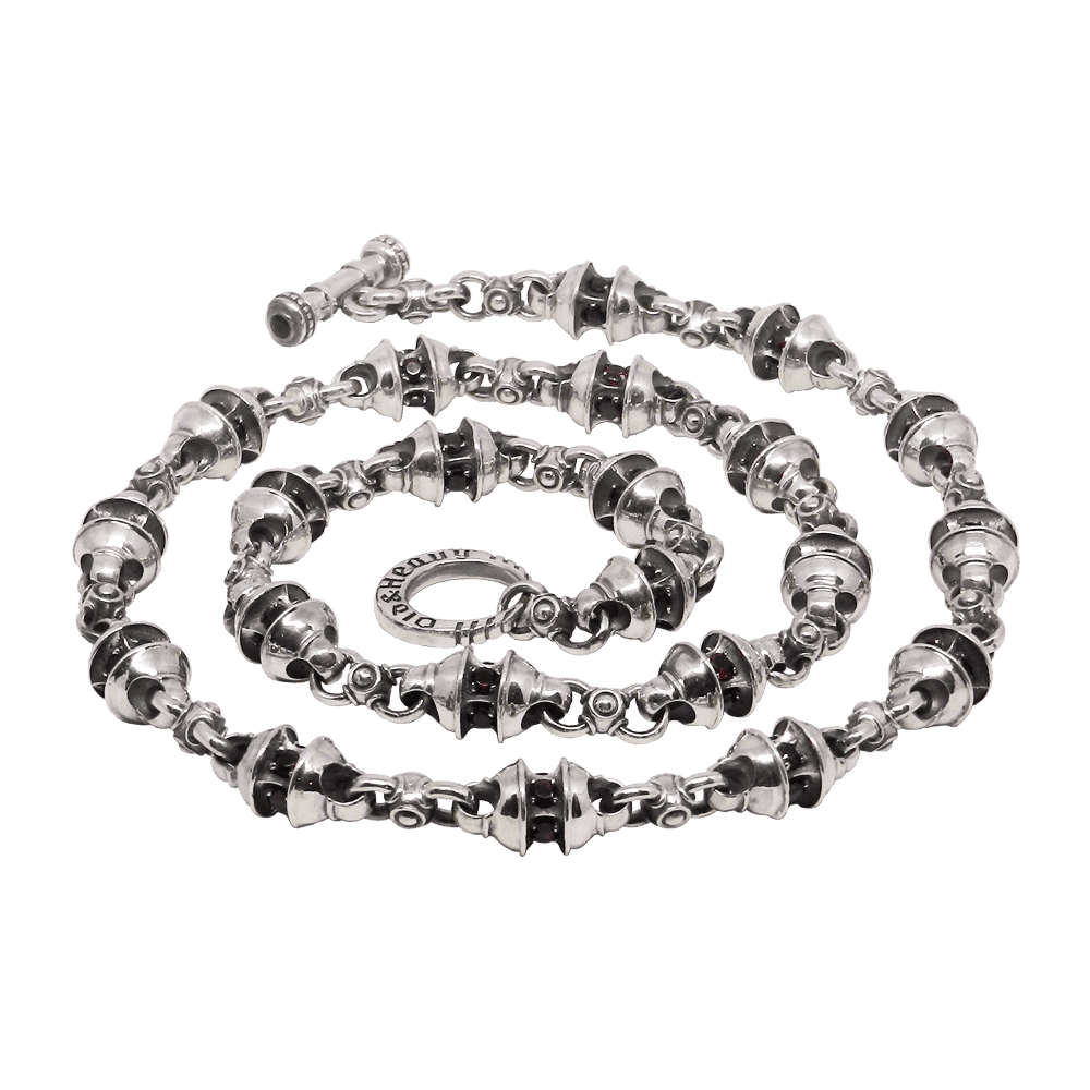 Мужская серебряная цепь Garnet Lux Chain с гранатами