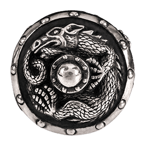 Мужское массивное кольцо Warrior в виде щита с драконом