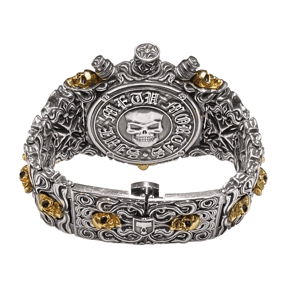Мужские серебряные часы Triumph с черепами из золота