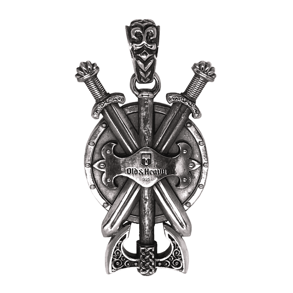 Мужская серебряная подвеска Viking с символикой викингов