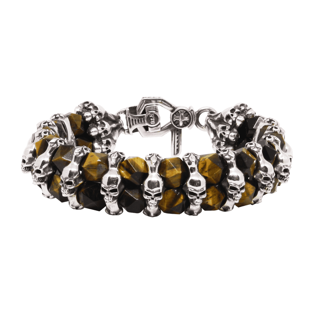 Мужской серебряный браслет Glam Max с тигровым глазом