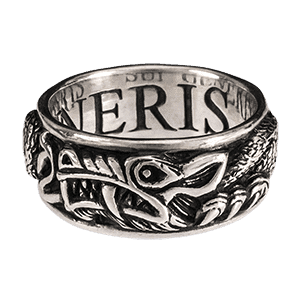 Мужское серебряное кольцо Sui Generis с драконом