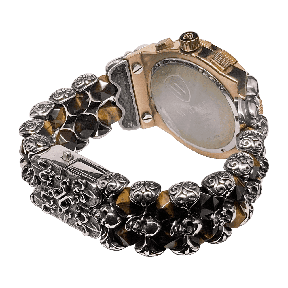 Серебряный браслет для часов Plush 2 с черепами купить в Москве